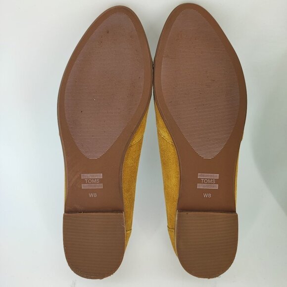Toms Women's Julie Yellow Suede Flat Shoes Size 8 - Picture 7 of 8
